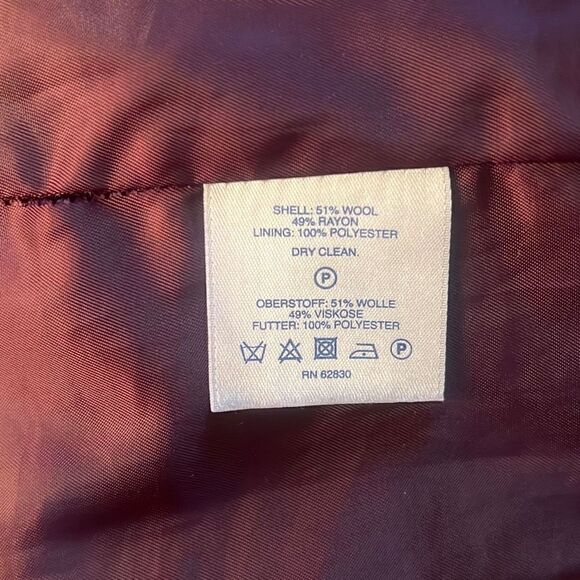 Lands' End Women's Brown Wool Blend Button Front Coat - Picture 12 of 12